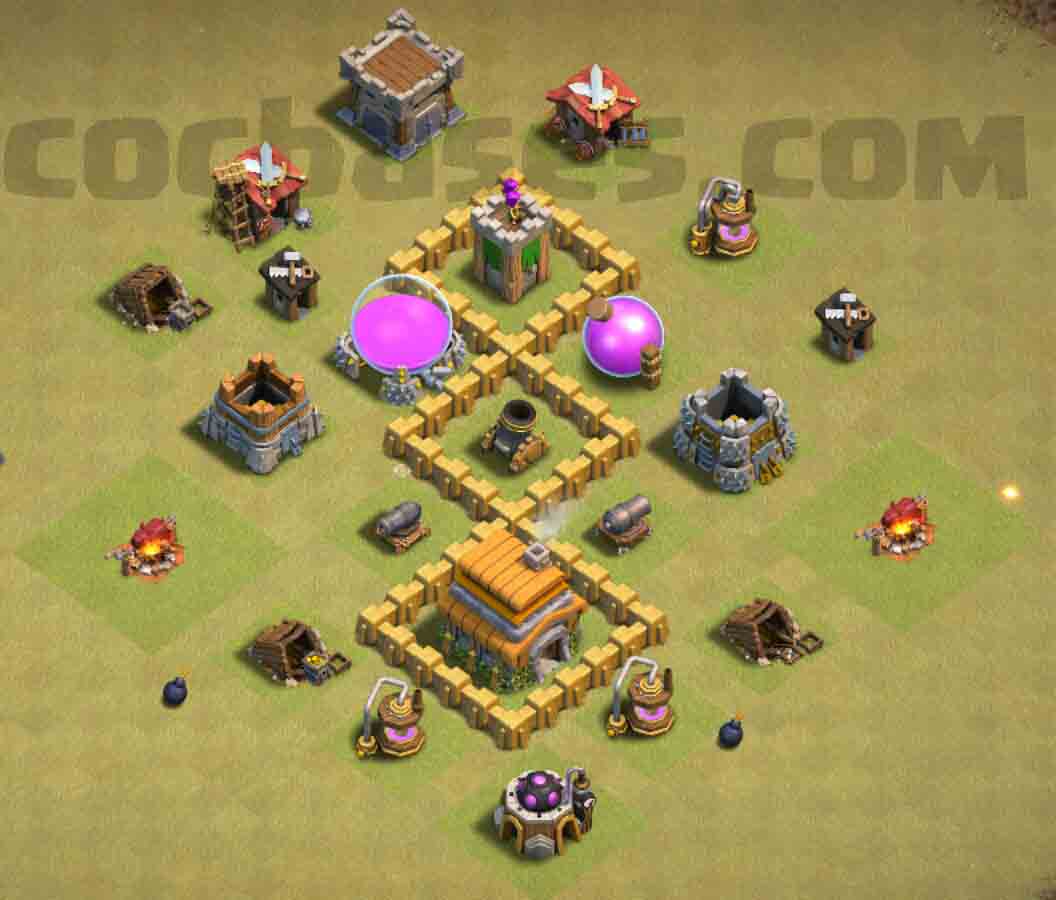 coc th3 war base anti giants